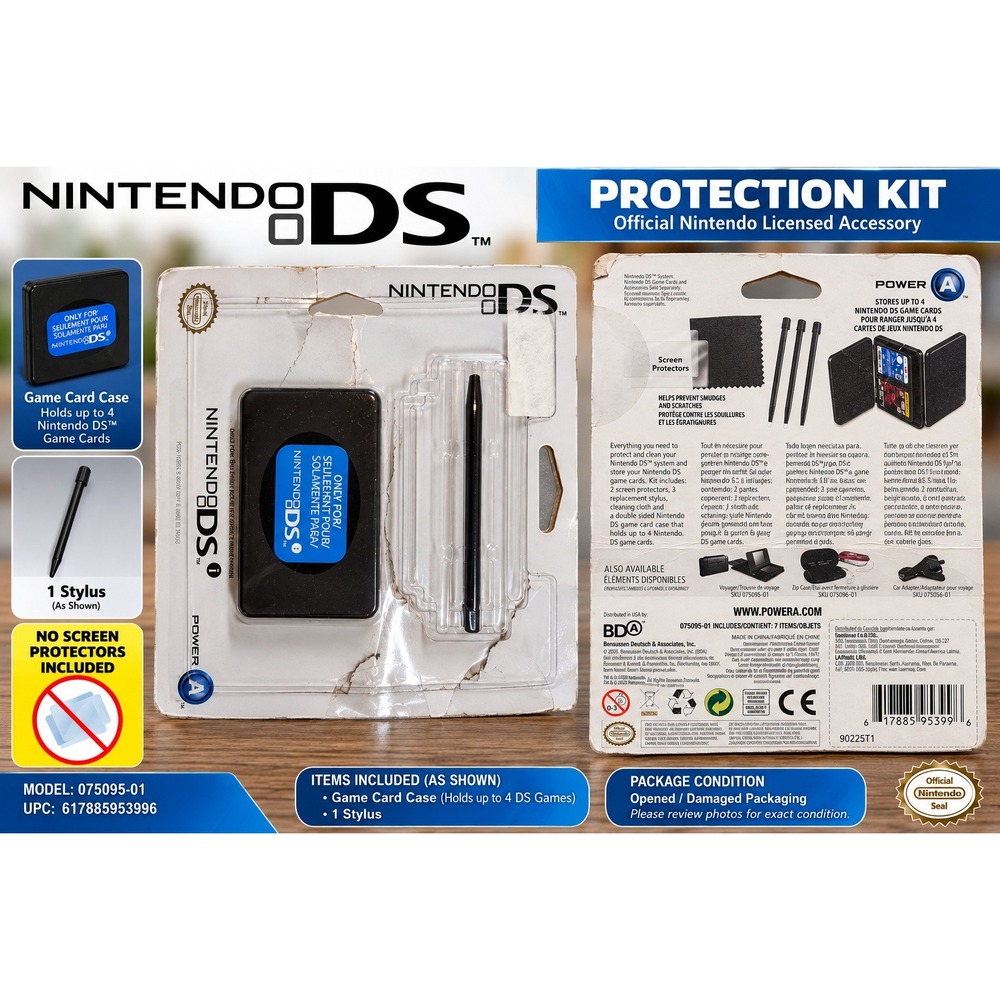 Nintendo DS Protection Kit Power A Black Game Card Case and Stylus 075095-01